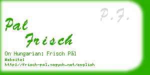 pal frisch business card